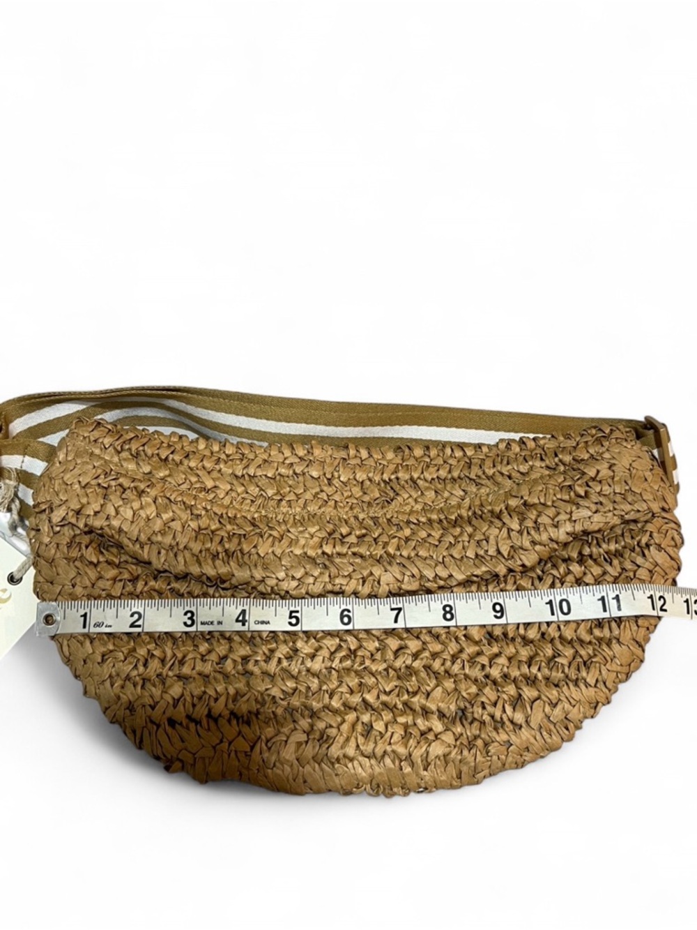 Lu & elle Woven Straw Belt Bag NWT Tan Raffia Crossbody Fanny Pack Summer - Picture 8 of 10